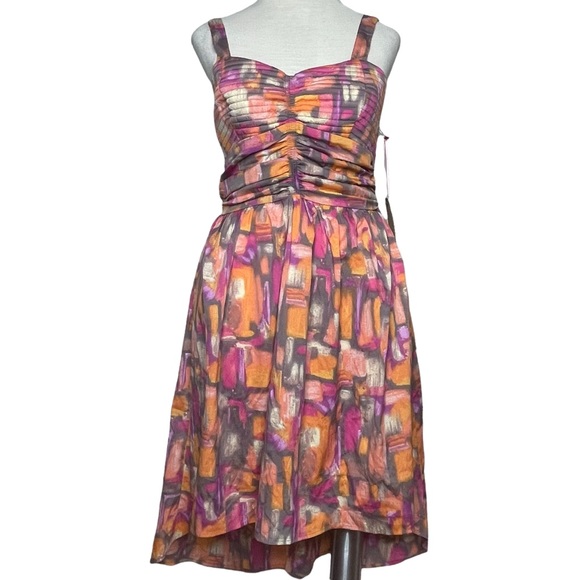 Band Of Gypsies Midi Length High-Low Wide Strap Smocked Back Dress Sz Md - Picture 1 of 11